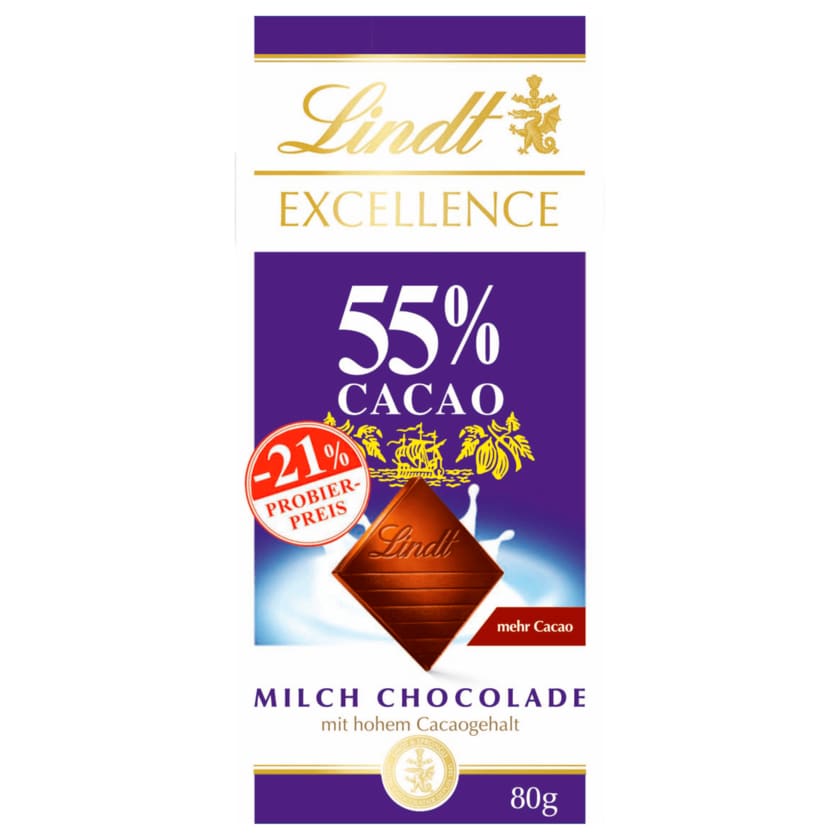 Lindt Excellence Schokolade 55% Cacao 80g